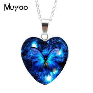 Hot Purple Magic Butterfly Heart Jewelry Necklace for women