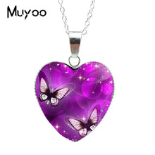 Load image into Gallery viewer, Hot Purple Magic Butterfly Heart Jewelry Necklace for women