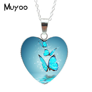 Hot Purple Magic Butterfly Heart Jewelry Necklace for women