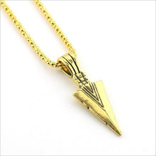Load image into Gallery viewer, Men&#39;s Fashion Jewelry Gold Silver black Arrow Head Pendant Long Chain Necklace mens stainless steel necklaces