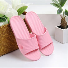 Load image into Gallery viewer, Home Slippers Couple Summer Indoor Non-slip Bathroom Slippers Outdoor Fashion Cushioning Striped Casual Men Women Beach Shoes