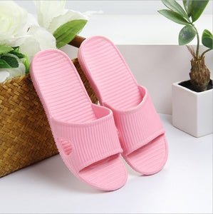 Home Slippers Couple Summer Indoor Non-slip Bathroom Slippers Outdoor Fashion Cushioning Striped Casual Men Women Beach Shoes