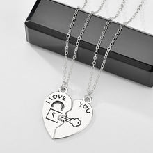 Load image into Gallery viewer, 2 PCs/Set Couple Necklace for Women and Men Silver Two Pieces Heart Pendant Paired Necklace Fashion Necklace Gifts for Women