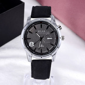 Miler Men Watches Top Brand Fashion Men's Leather Wrist watch
