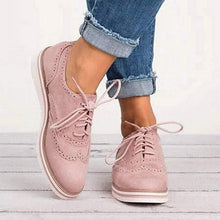 Load image into Gallery viewer, Women Oxfords Cut-Outs Lace Up Brogue Shoes Flat Platform  England Ladies Non-slip Shoes Breathable Casual Female Low Footwear