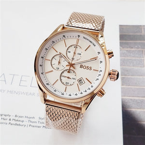 2019 Boss Watch Luxury Mens watches quartz stopwatch all function all pointers work boss waterproof man chronograph