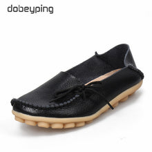 Load image into Gallery viewer, New Moccasins Women Flats 2019 Autumn Woman Loafers Genuine Leather Female Shoes Slip On Ballet Bowtie Women&#39;s Shoe Size 35-44