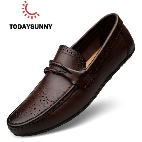 Men Loafers Shoes Genuine Leather Casual Sneakers