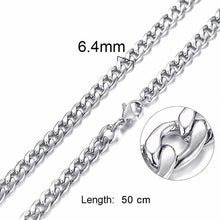 Load image into Gallery viewer, FILLED SOLID BOXCHAIN CHUNKY CUBA LINK CHOKER HEAVY FIGARO CHAIN NECKLACE IN STAINLESS STEEL MALE FEMALE JEWELRY