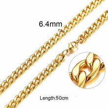 Load image into Gallery viewer, FILLED SOLID BOXCHAIN CHUNKY CUBA LINK CHOKER HEAVY FIGARO CHAIN NECKLACE IN STAINLESS STEEL MALE FEMALE JEWELRY