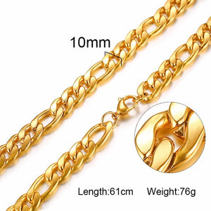 FILLED SOLID BOXCHAIN CHUNKY CUBA LINK CHOKER HEAVY FIGARO CHAIN NECKLACE IN STAINLESS STEEL MALE FEMALE JEWELRY