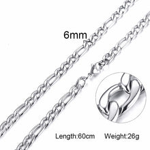 Load image into Gallery viewer, FILLED SOLID BOXCHAIN CHUNKY CUBA LINK CHOKER HEAVY FIGARO CHAIN NECKLACE IN STAINLESS STEEL MALE FEMALE JEWELRY