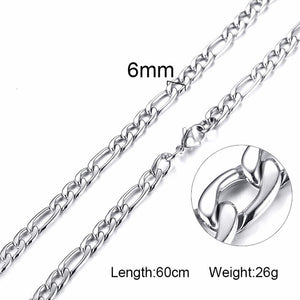 FILLED SOLID BOXCHAIN CHUNKY CUBA LINK CHOKER HEAVY FIGARO CHAIN NECKLACE IN STAINLESS STEEL MALE FEMALE JEWELRY