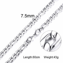 Load image into Gallery viewer, FILLED SOLID BOXCHAIN CHUNKY CUBA LINK CHOKER HEAVY FIGARO CHAIN NECKLACE IN STAINLESS STEEL MALE FEMALE JEWELRY