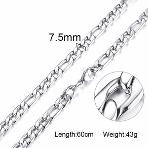 FILLED SOLID BOXCHAIN CHUNKY CUBA LINK CHOKER HEAVY FIGARO CHAIN NECKLACE IN STAINLESS STEEL MALE FEMALE JEWELRY