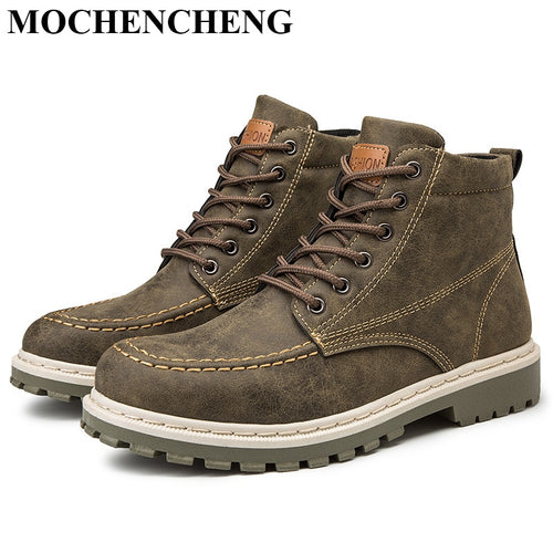 Men Boots High Leather Causal Shoes