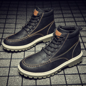 Men Boots High Leather Causal Shoes