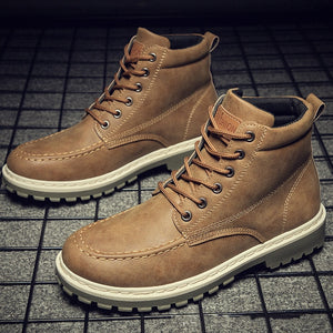 Men Boots High Leather Causal Shoes