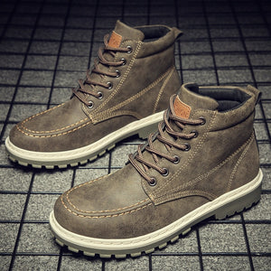 Men Boots High Leather Causal Shoes