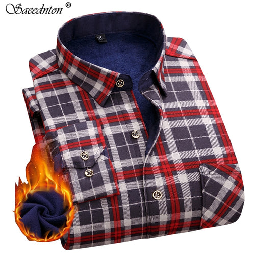 Men Winter Shirts Long Sleeve