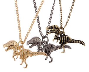 Fashion Dinosaur Skeleton Necklace Chain T-Rex Long Sweater Necklace Charm Jewelry Men Women Children Gift wholesale dropship