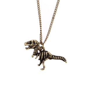 Fashion Dinosaur Skeleton Necklace Chain T-Rex Long Sweater Necklace Charm Jewelry Men Women Children Gift wholesale dropship