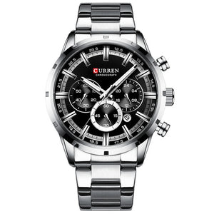 New CURREN Fashion Men Watches With Stainless Steel Top Brand Luxury Sports Chronograph Quartz Watch Men Relogio Masculino