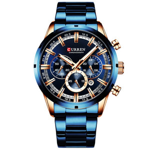 New CURREN Fashion Men Watches With Stainless Steel Top Brand Luxury Sports Chronograph Quartz Watch Men Relogio Masculino