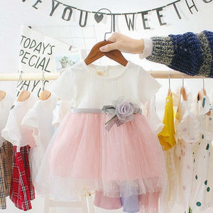 Summer Toddler Infant Girls Cotton Mesh Tutu Dresses Kids Cute Birthday Party Clothes 0-3Y Baby Girl Princess Dress