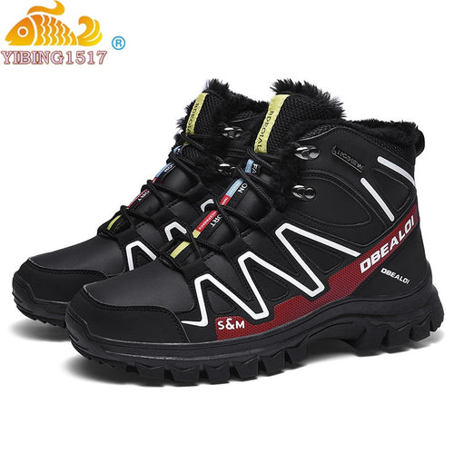 Men Boots Winter Plush Warm Snow Boots Casual