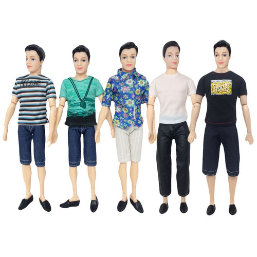 5Sets Fashion Cool Casual Wear Doll Handmade Jacket Pants Outfits Trousers Clothes Men Boy for Ken Dolls Accessories Gift