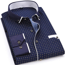 Load image into Gallery viewer, Print Casual Men Long Sleeve Shirt Stitching Fashion Pocket Design Fabric Soft Comfortable Men Dress Slim Fit