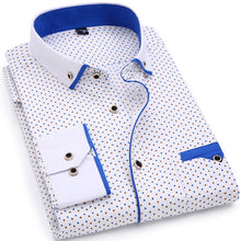 Load image into Gallery viewer, Print Casual Men Long Sleeve Shirt Stitching Fashion Pocket Design Fabric Soft Comfortable Men Dress Slim Fit