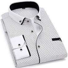 Load image into Gallery viewer, Print Casual Men Long Sleeve Shirt Stitching Fashion Pocket Design Fabric Soft Comfortable Men Dress Slim Fit
