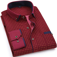 Load image into Gallery viewer, Print Casual Men Long Sleeve Shirt Stitching Fashion Pocket Design Fabric Soft Comfortable Men Dress Slim Fit