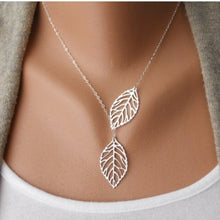 Load image into Gallery viewer, Two Leaves Pendant Clavicle Necklaces For Women