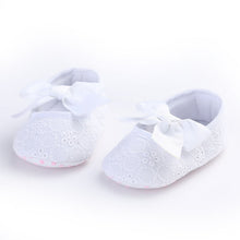 Load image into Gallery viewer, Cute baby shoes first walkers Toddler Infant Baby Girl Boy Flower Bowknot Shoes Crib Shoes Soft Sole Prewalker Black White 0-18M