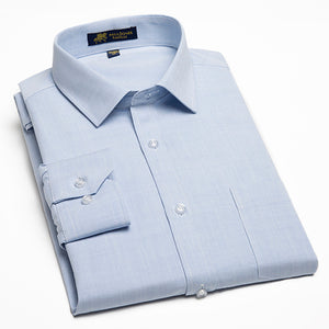Men's Solid Long Sleeve Linen Dress Shirt with Left Chest Pocket Smart Casual Shirts
