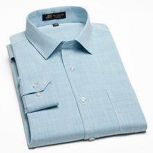 Load image into Gallery viewer, Men&#39;s Solid Long Sleeve Linen Dress Shirt with Left Chest Pocket Smart Casual Shirts