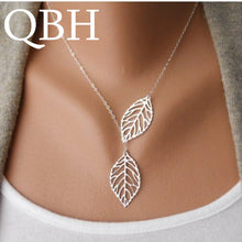 Load image into Gallery viewer, Two Leaves Pendant Clavicle Necklaces For Women