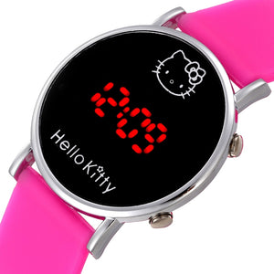 Cat Cartoon Hello Kitty Watch Baby Clock Children Led Display Girl Wrist Kids Child Clock Cute Silicone Relogio Enfant