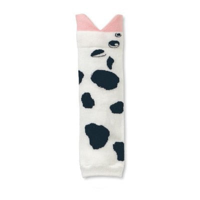 ideacherry Baby Cotton Knee Pads Cartoon Mouth Type Multifunction Kid Crawl Leggings Knee Protector Leg Warmers for Baby Playing