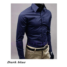 Load image into Gallery viewer, Men &#39;s Fashion Candy Color Long - sleeved Slim Business Casual Shirt