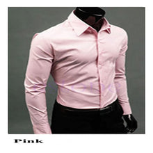 Load image into Gallery viewer, Men &#39;s Fashion Candy Color Long - sleeved Slim Business Casual Shirt