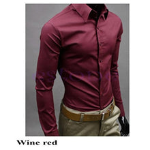 Load image into Gallery viewer, Men &#39;s Fashion Candy Color Long - sleeved Slim Business Casual Shirt