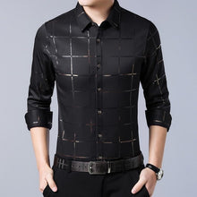 Load image into Gallery viewer, casual spring luxury plaid long sleeve slim fit