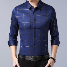 Load image into Gallery viewer, casual spring luxury plaid long sleeve slim fit