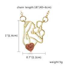 Load image into Gallery viewer, Rinhoo Fashion Mom Baby Cz Zircon Heart Pendant Necklaces Hollow Out Stainless Steel Crystal Necklace Mother Day Gifts